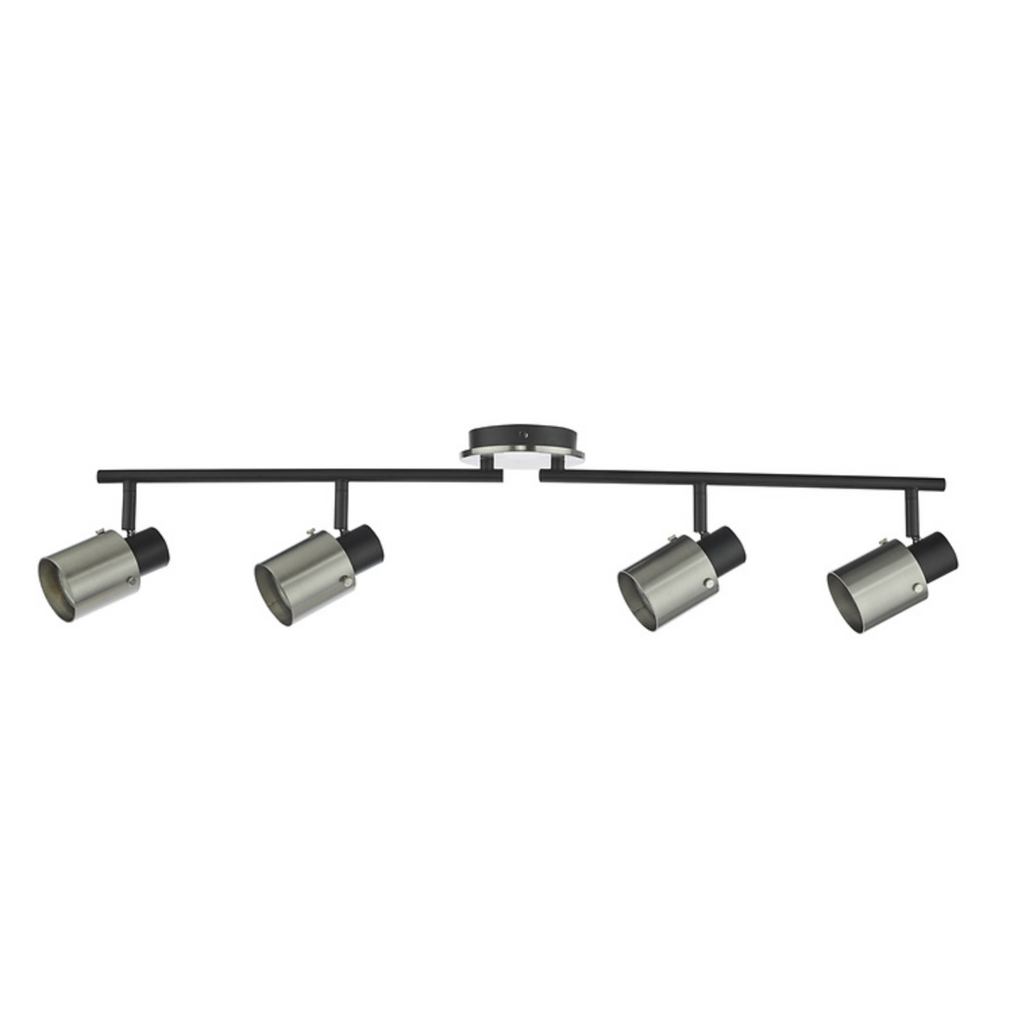 Four Light Spotlight Bar, Brushed Nickel & Matt Black - ID 12008