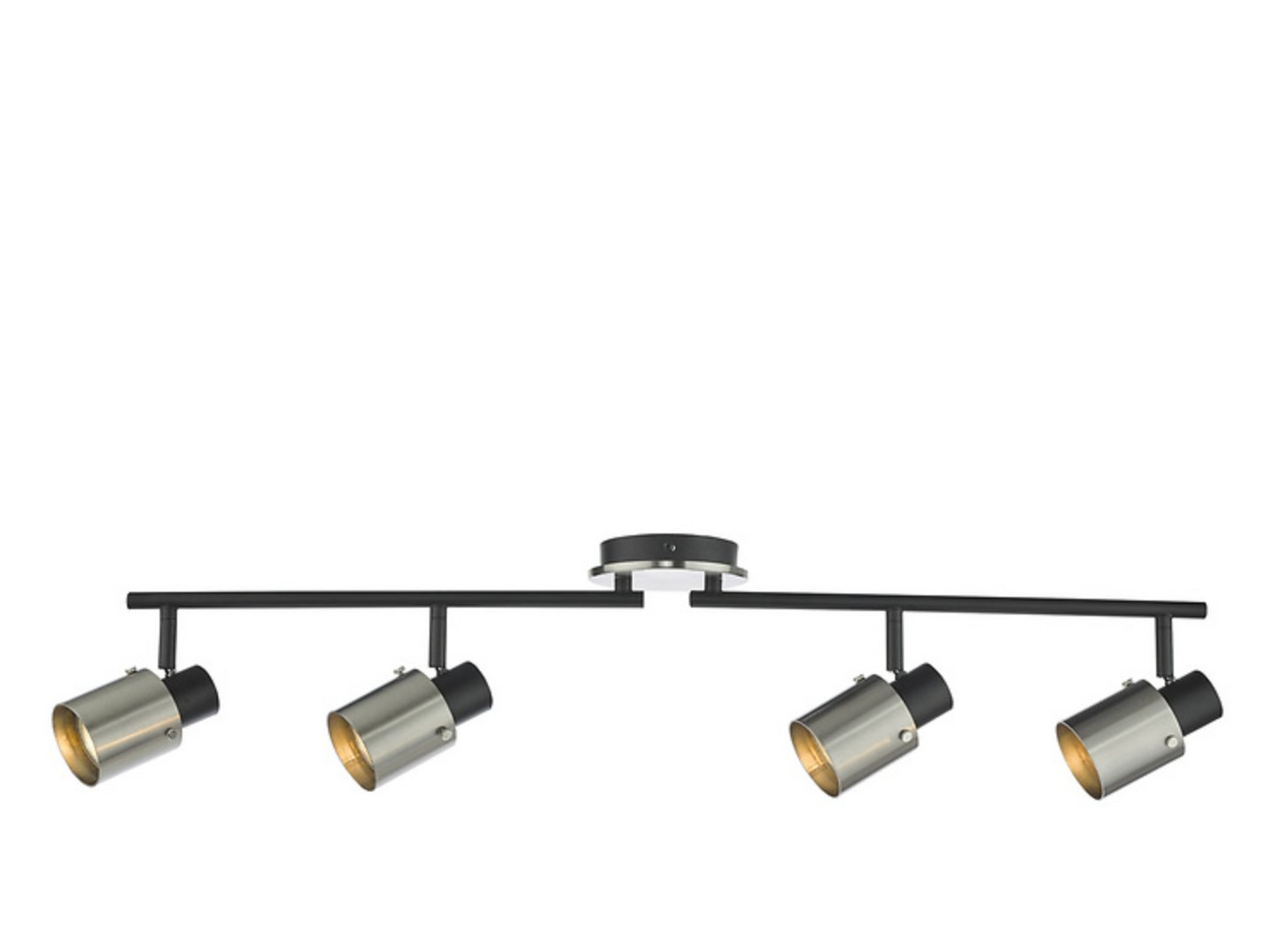 Four Light Spotlight Bar, Brushed Nickel & Matt Black - ID 12008