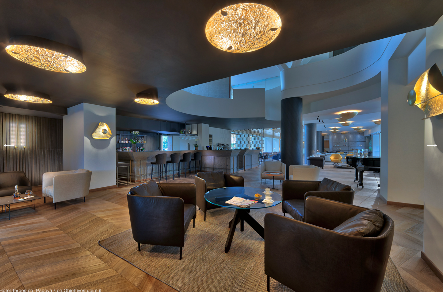 Black & Copper Leaf Curved LED Ceiling or Wall Light (other colour options available) - ID 6042