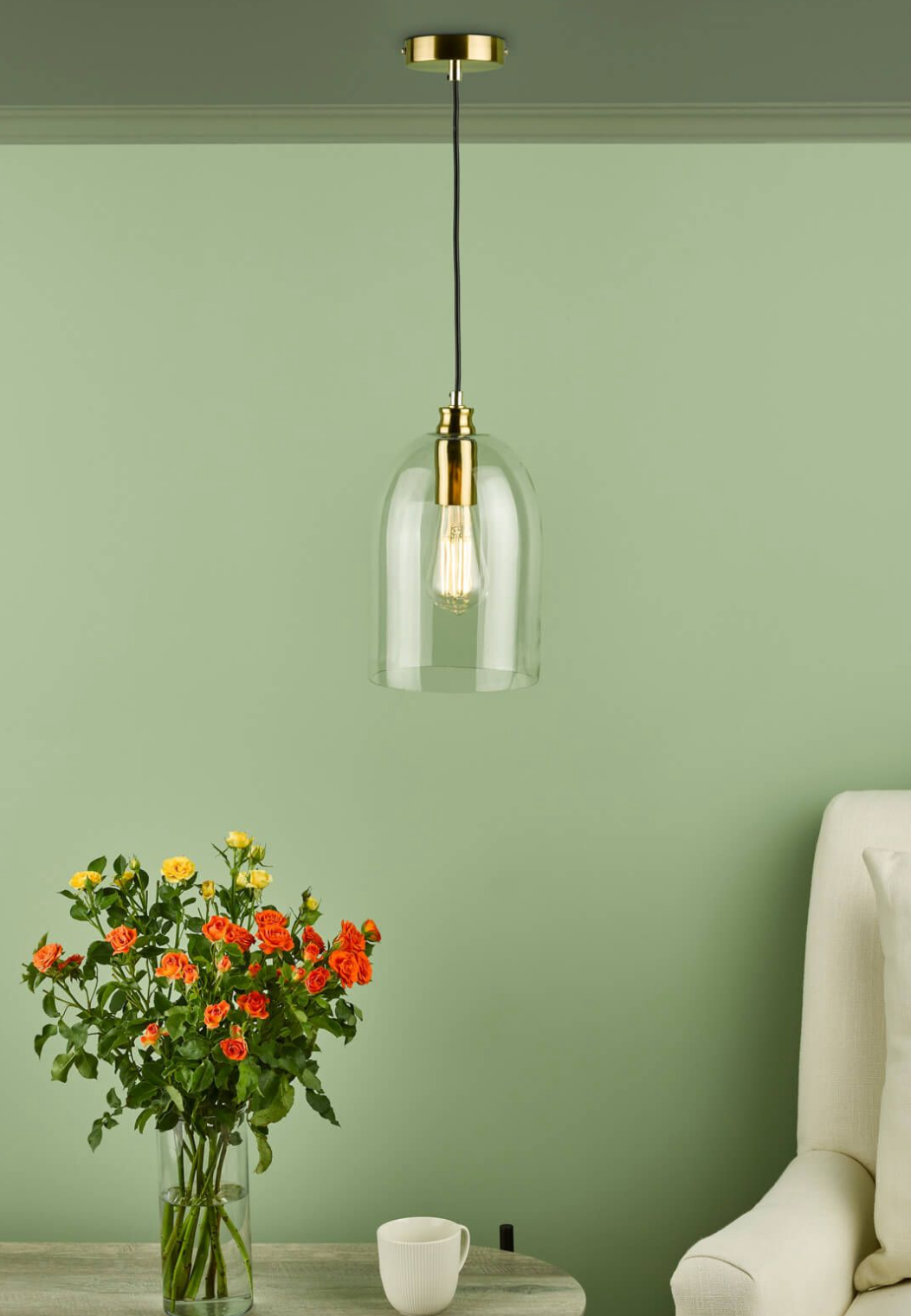 Single Pendant, Satin Bronze - ID 12231