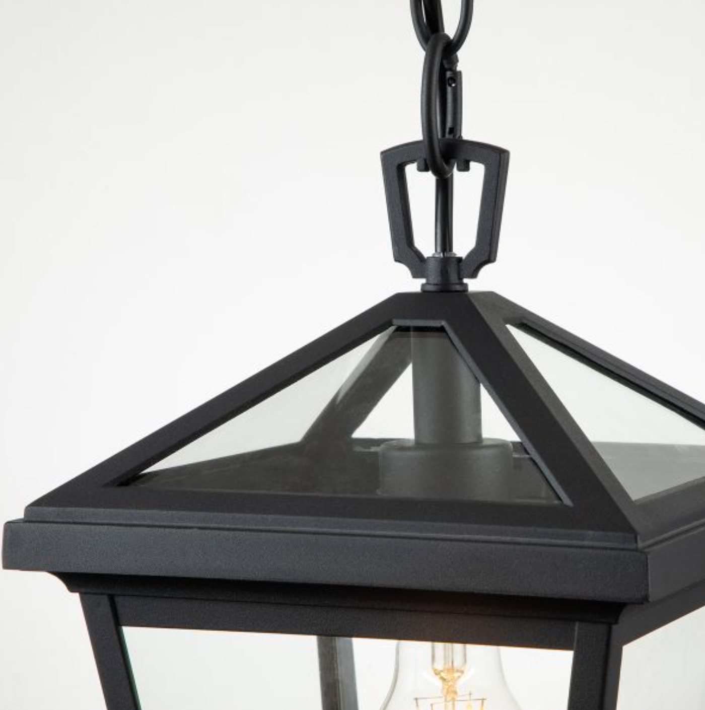 Medium Outdoor Box Chain Lantern, Black - ID 12377