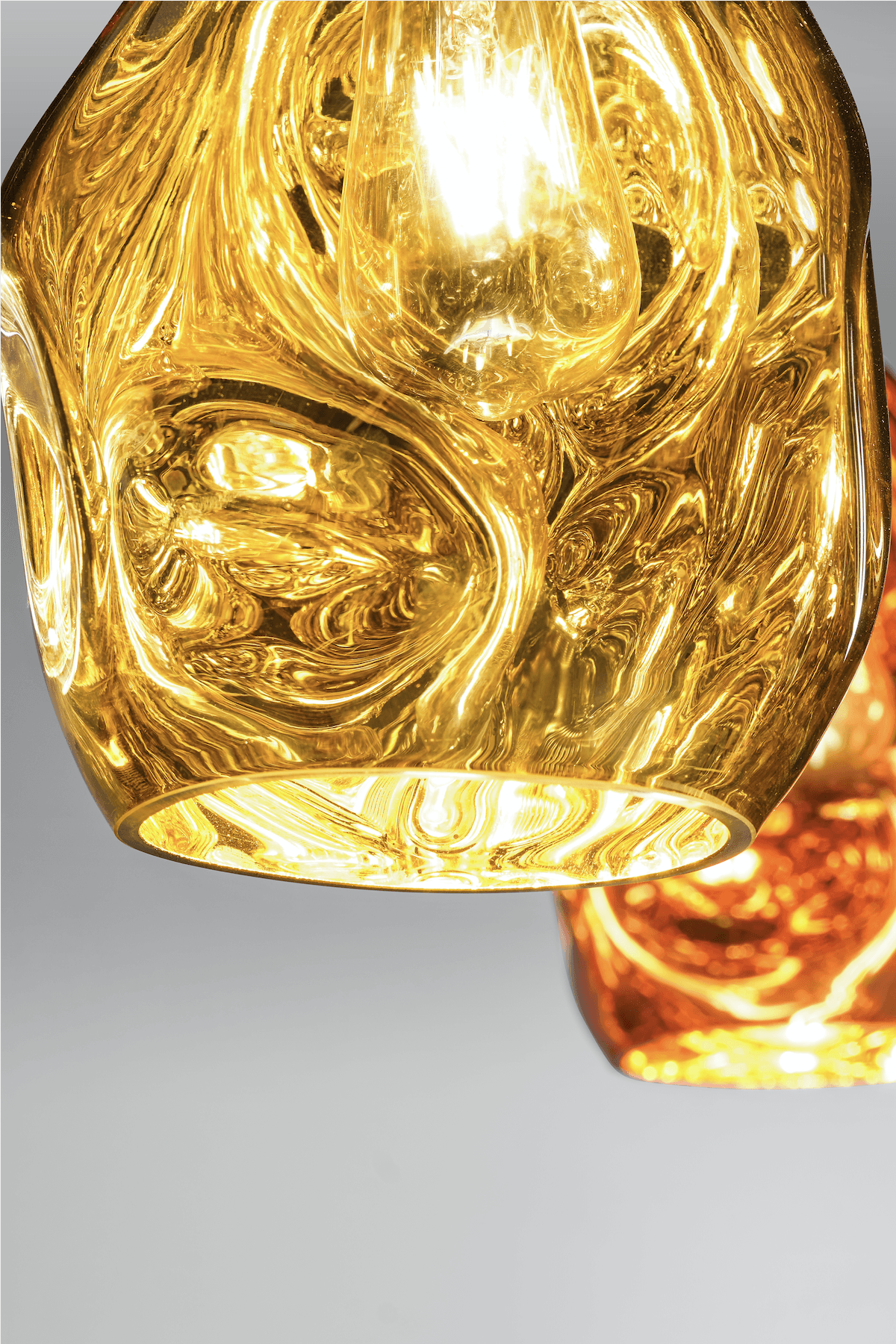 Hague Spun Glass Single Pendant In Gold - ID 9096