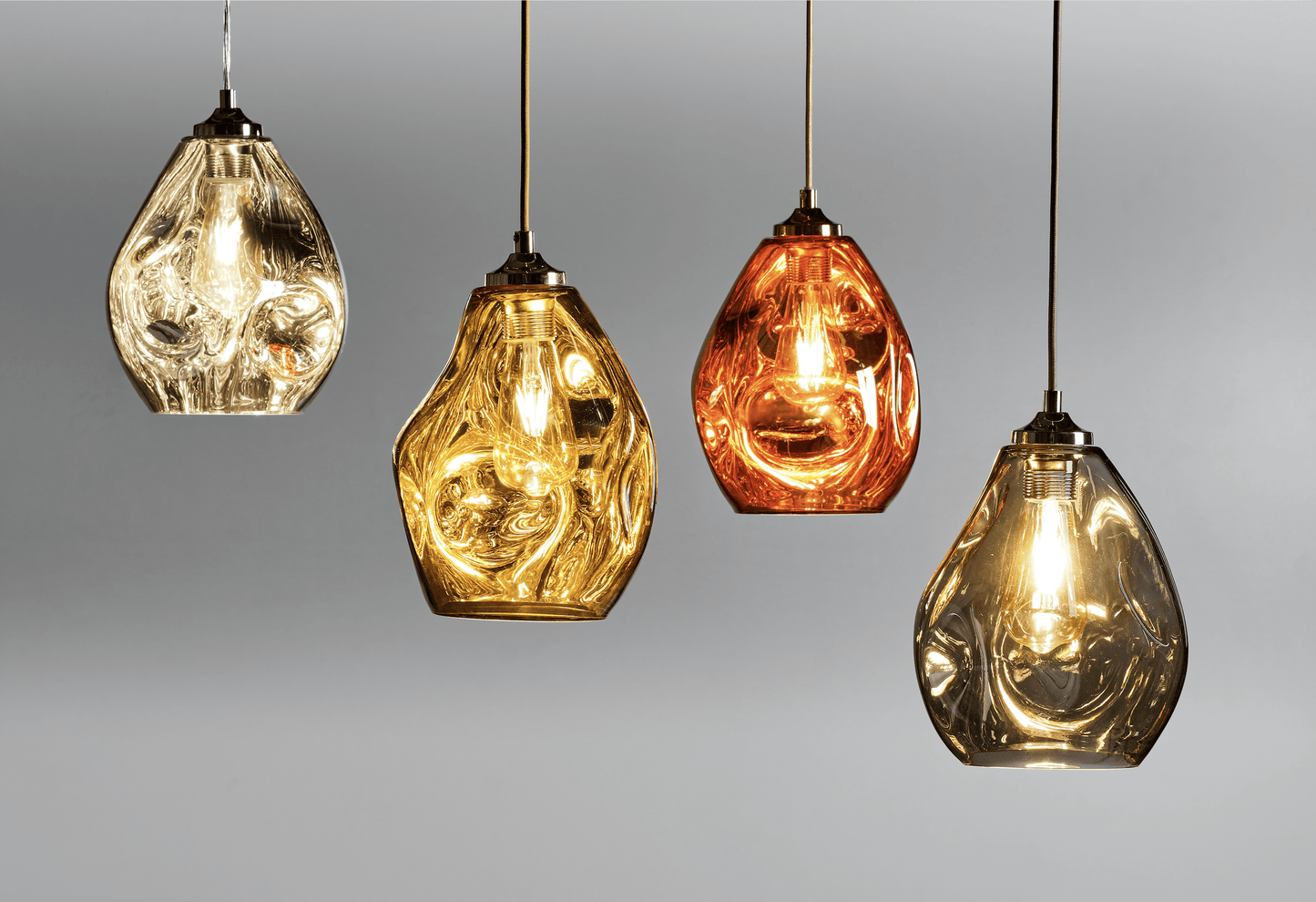 Hague Spun Glass Single Pendant In Chrome - ID 9099