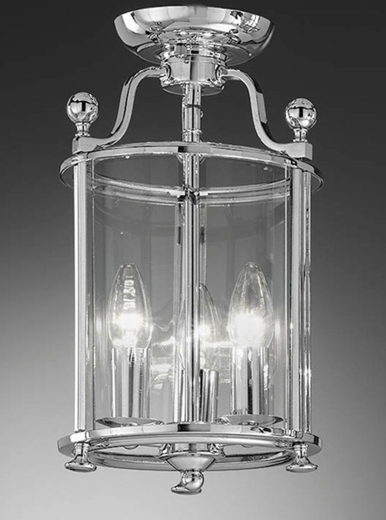 Nethy 3 Lamp Chrome Flush Lantern - ID 6216