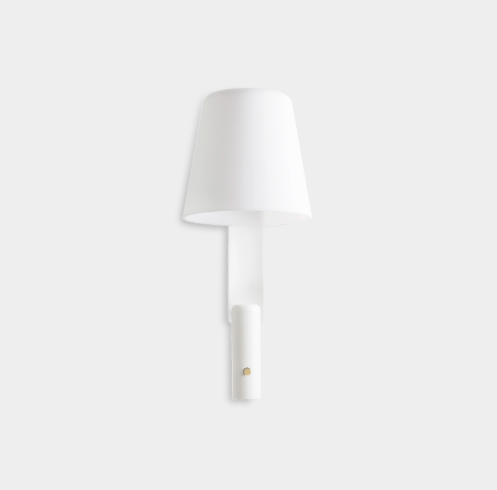Nado white LED wall light & reading spotlight with opal shade ID 9342