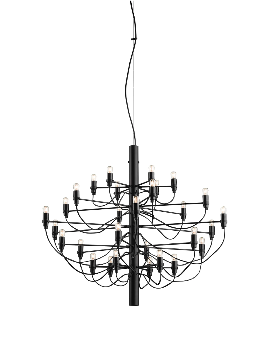 FLOS 2097/30 Suspension In Matt Black With Frosted LED Bulbs Included - ID 9895