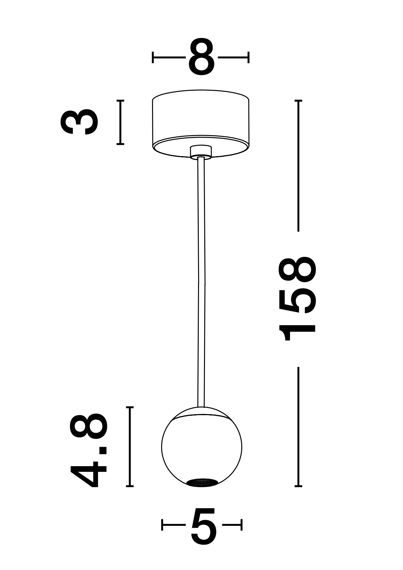 NOC Black Aluminium & Fabric Wire Single Pendant - ID 9959