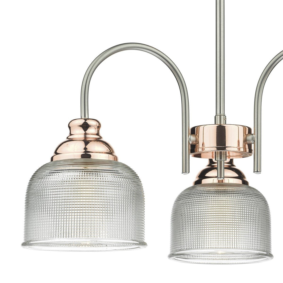 Wharfdale 3 Light Pendant Detail Glass Shades - London Lighting - 3