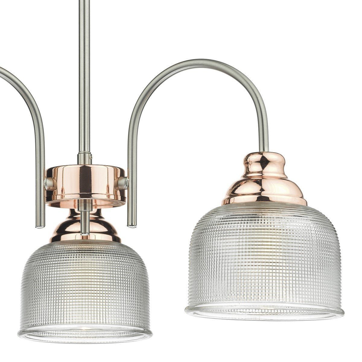 Wharfdale 3 Light Pendant Detail Glass Shades - London Lighting - 4