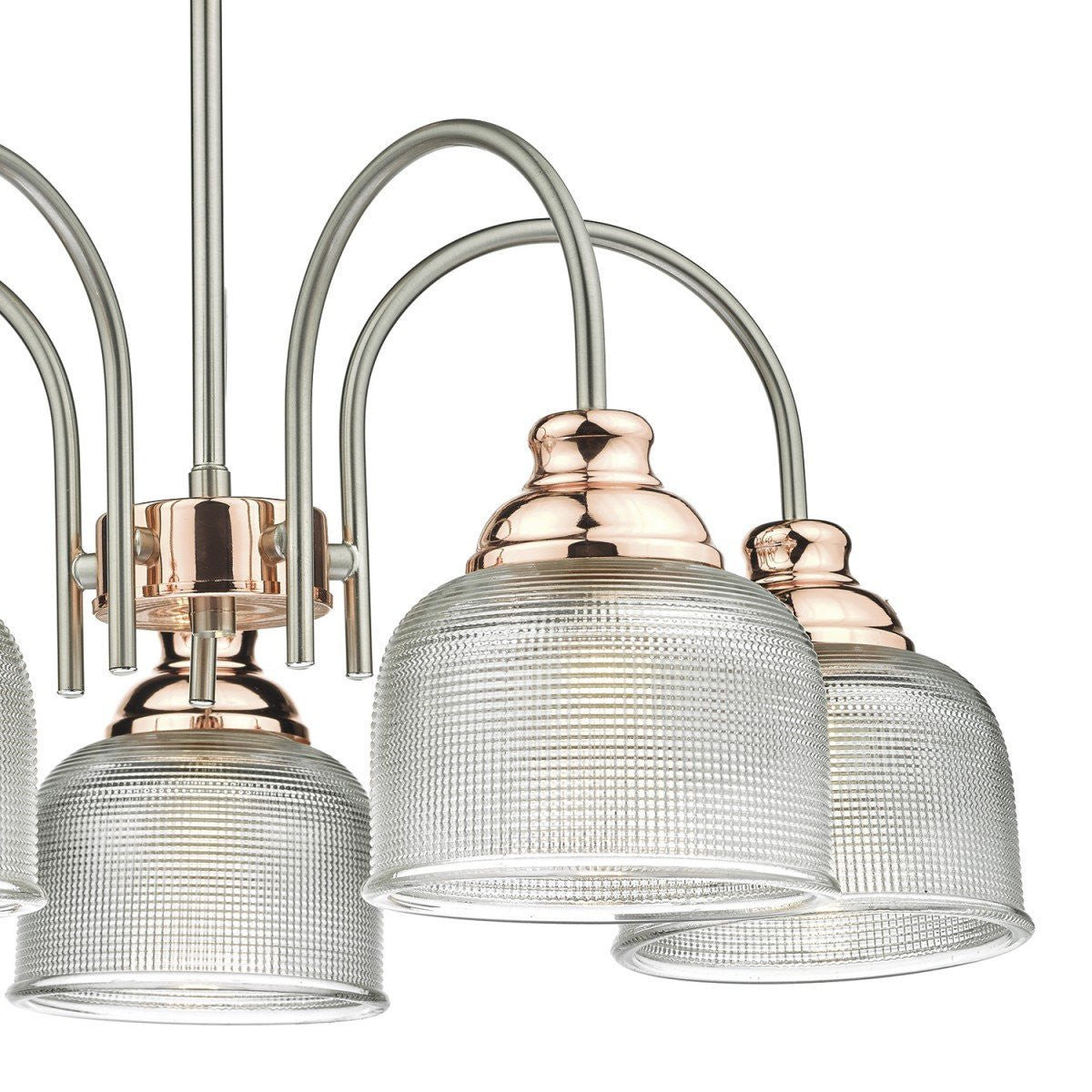 Wharfdale 5 Light Pendant Detail Glass Shades - London Lighting - 3