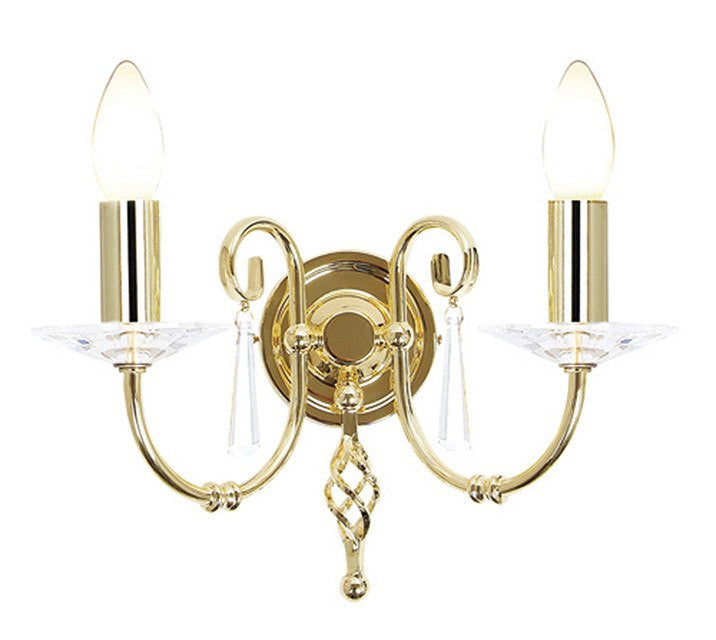 Aegean 2Lt Wall Light Polished Brass - London Lighting - 1