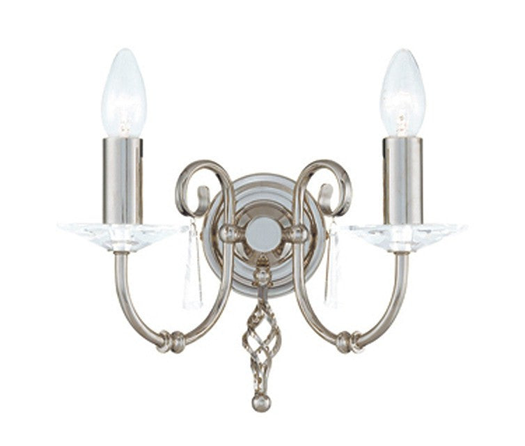 Aegean 2Lt Wall Light Polished Nickel - London Lighting - 1