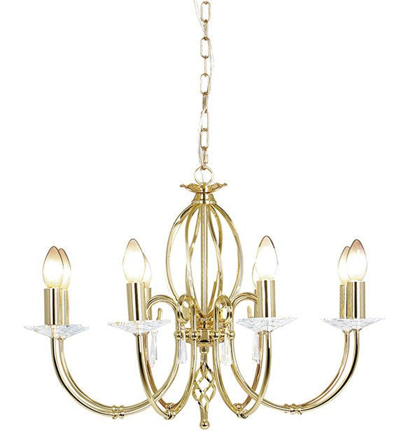 Aegean 8Lt Chandelier Polished Brass - London Lighting - 1