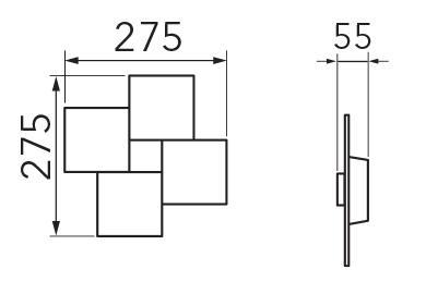 Grossmann CREO One Lamp Wall / Ceiling Light - Aluminium - ID 6730 - CLEARANCE
