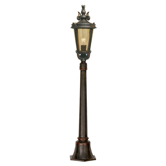 Baltimore Medium Pillar Lantern Weathered Bronze - London Lighting - 1