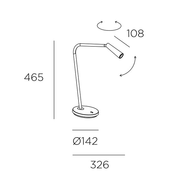 GAM Satin Nickel Directional Table Light - ID 10736