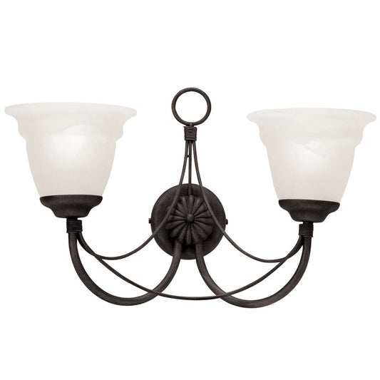 Carisbrooke 2 Arm Wall Light Black - London Lighting - 1