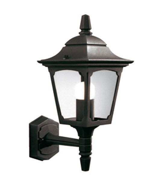 Chapel Mini Up Wall Lantern Black - London Lighting - 1