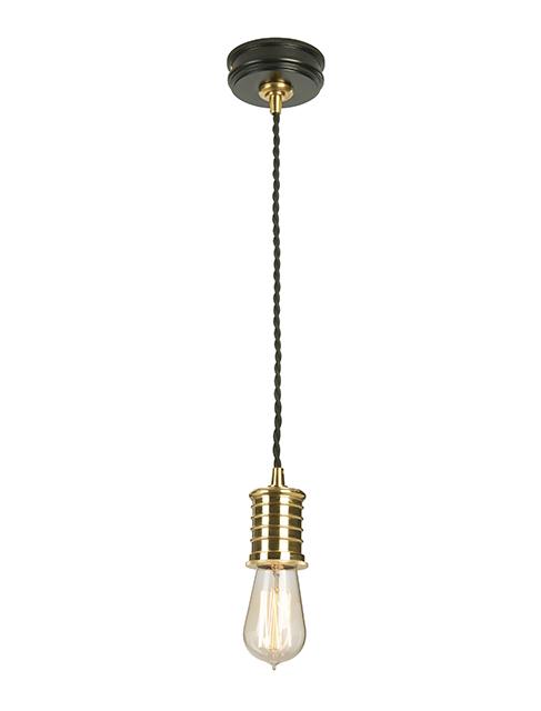 Single Black/Polished Brass Pendant Light