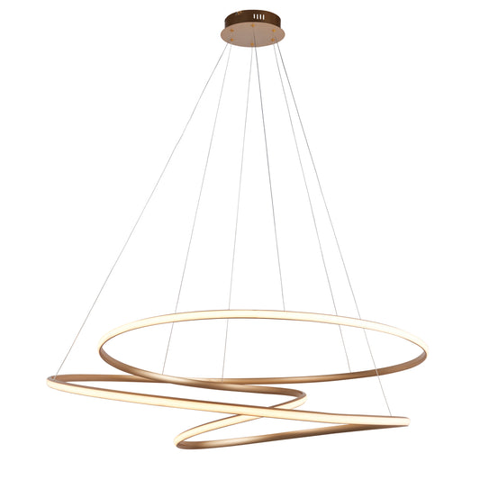 Satin Gold Extra Large LED Loop Pendant ID 11654