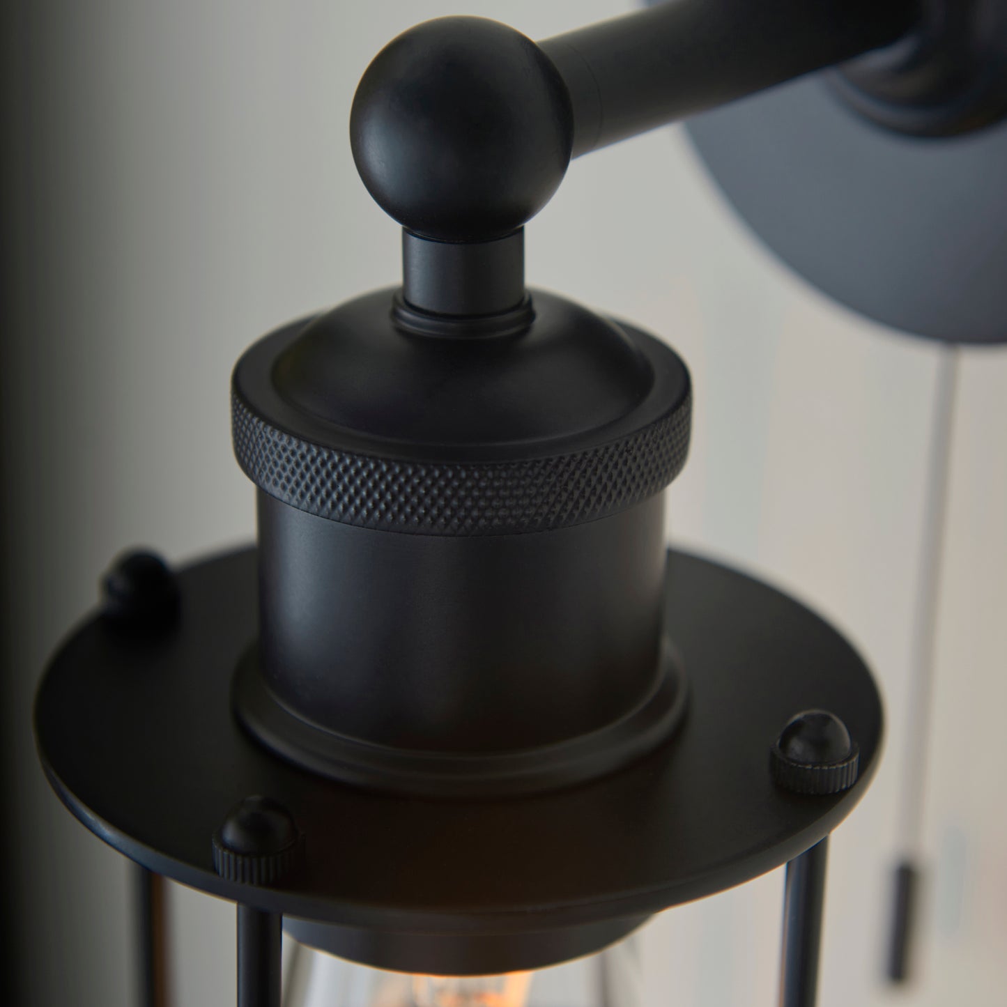 Industrial Caged Matt Black Bathroom Wall Light - ID 11665