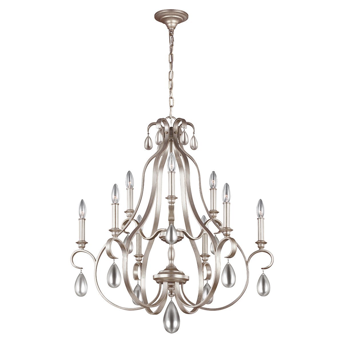 DeWitt Nine Light Sunrise Silver Chandelier