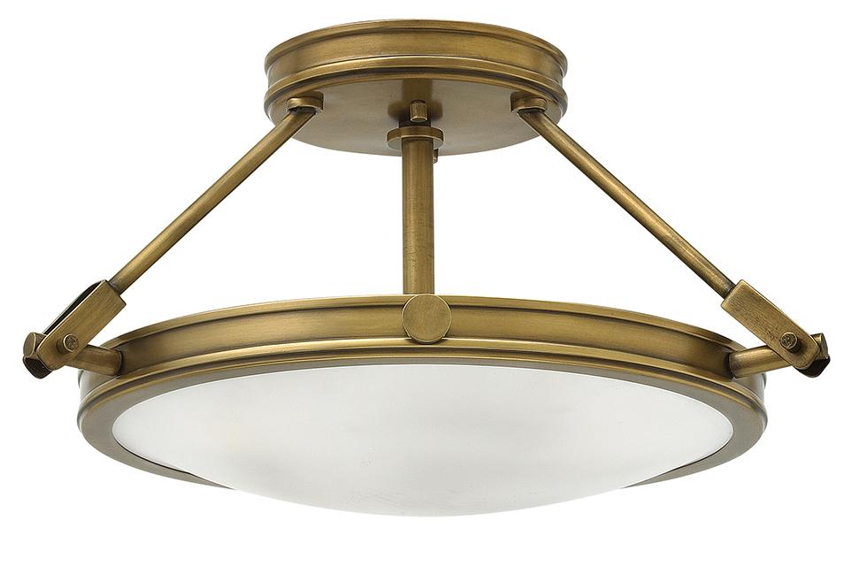 Heritage Brass Small Three Light Semi-Flush Mount Ceiling Light