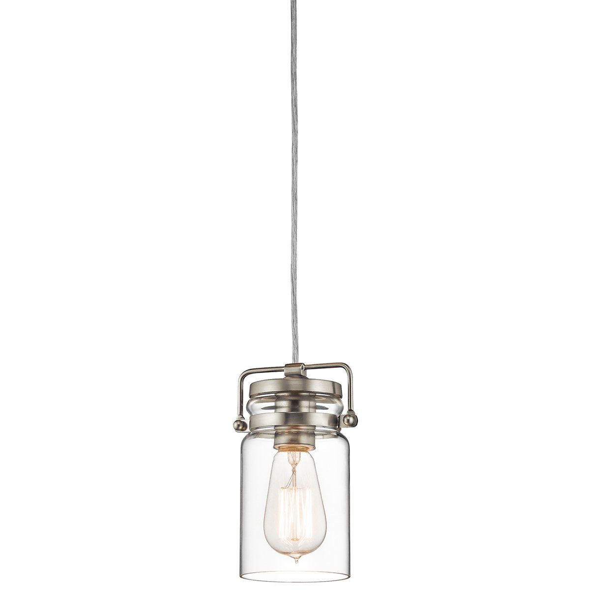 Brinley One Light Brushed Nickel Mini Pendant Light
