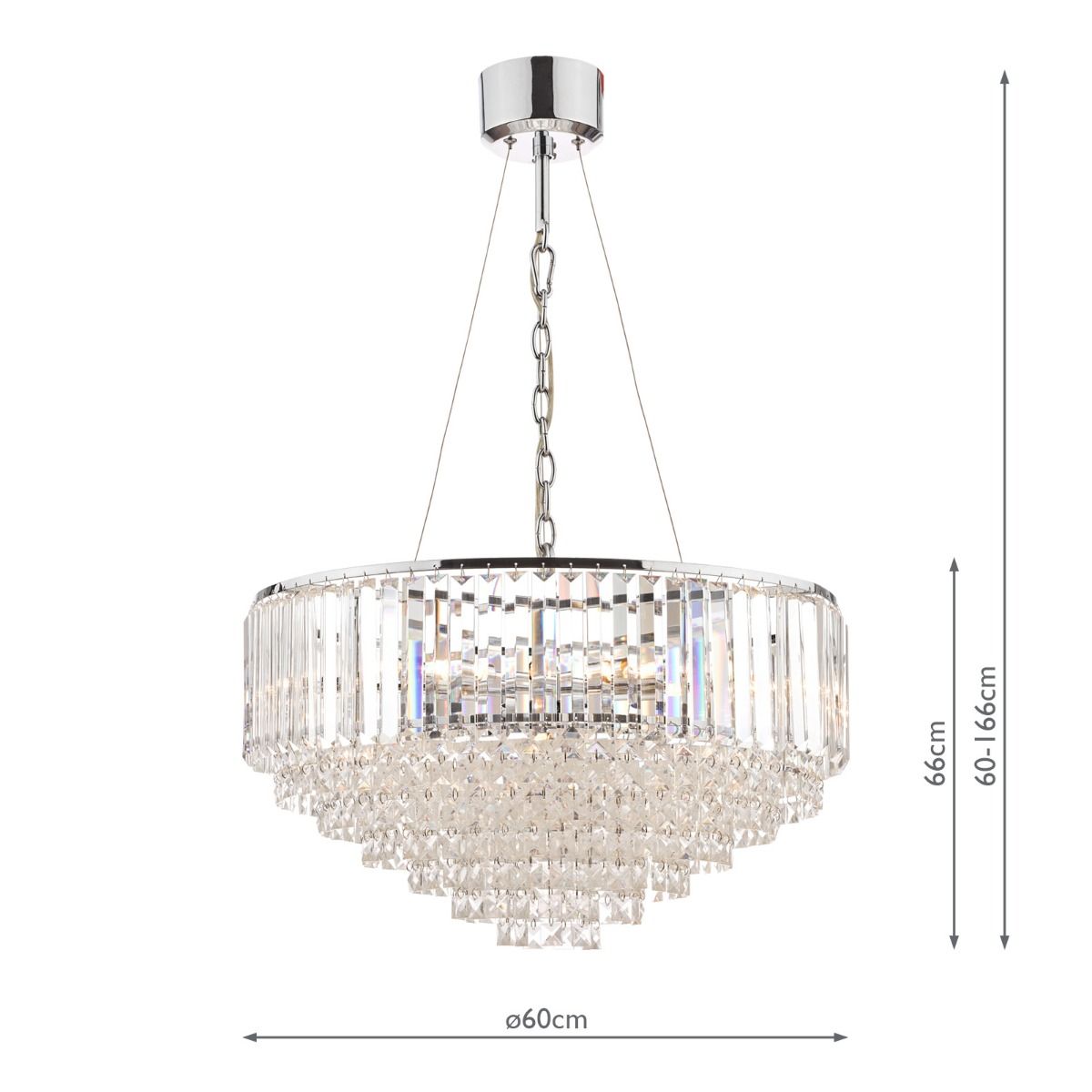 Laura Ashley Polished Chrome Crystal Chandelier (Large) - ID 12156