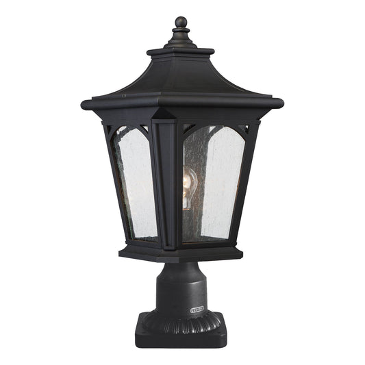 Bedford One Light Medium Mystic Black Pedestal Lantern Light