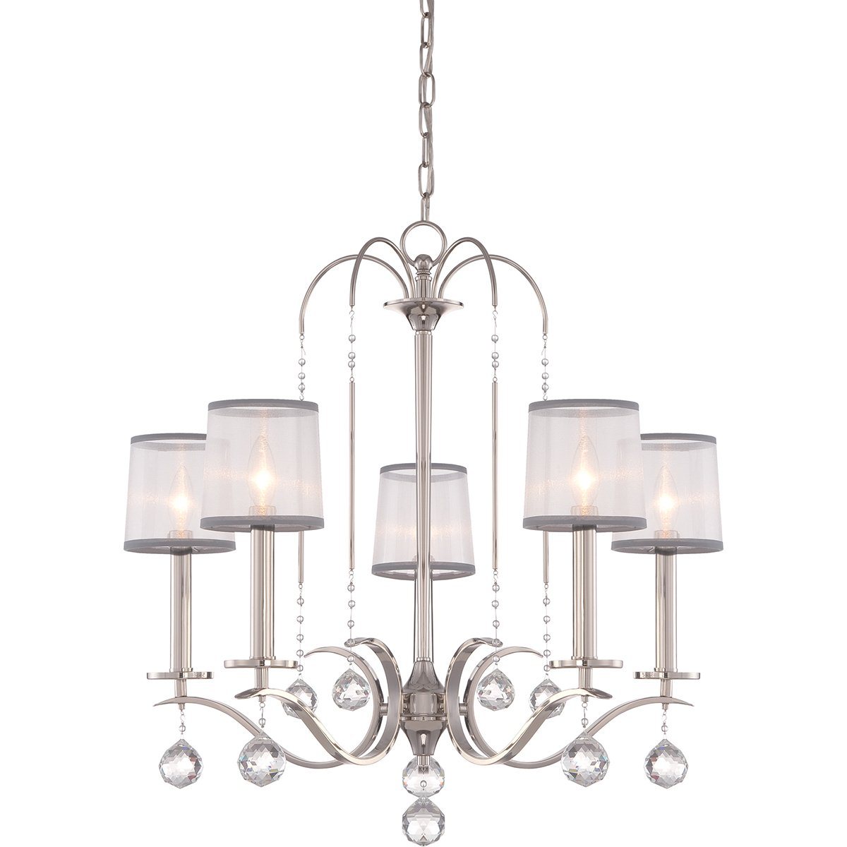 Whitney Five Light Imperial Silver Chandelier