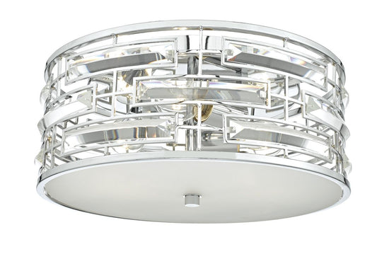 Kingston Polished Chrome and Crystal Flush - ID 6986