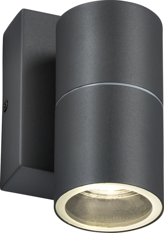 Exterior Fixed 1xGU10 Wall Light with Photocell Sensor Anthracite Grey IP54 - ID 14317