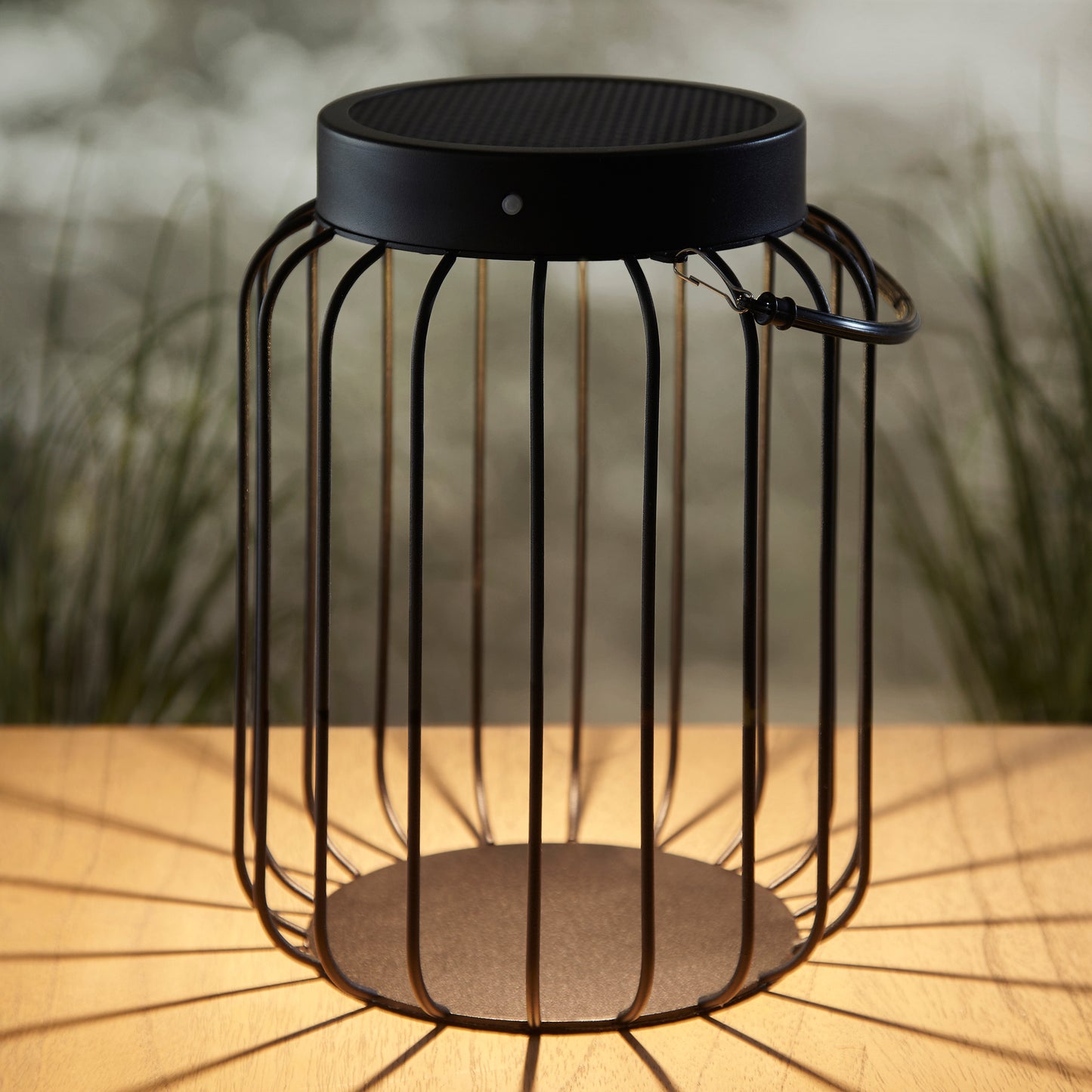 MBL IP44 Black Solar Powered Bird Cage Lantern ID 14211