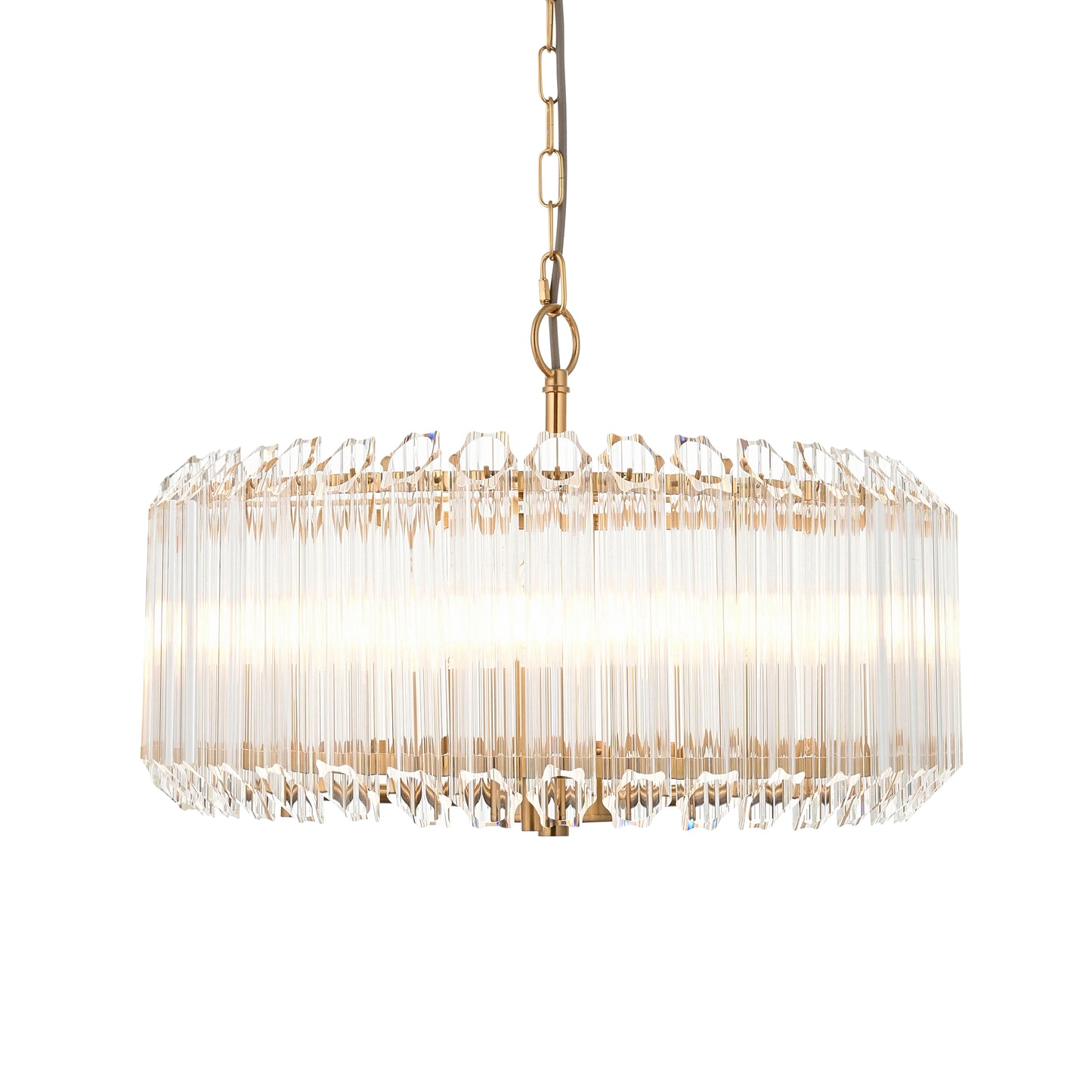 MBL ID 13979 brushed brass & glass chandelier 5 light 52cm diameter