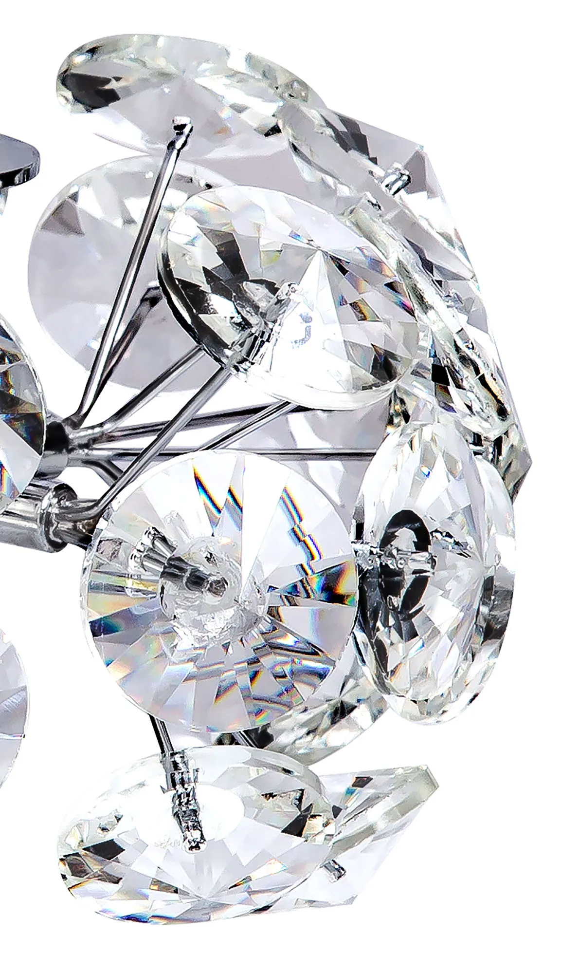 Bespoke 13 Light Custom Chrome & Crystal Stairwell Pendant  - ID 13783