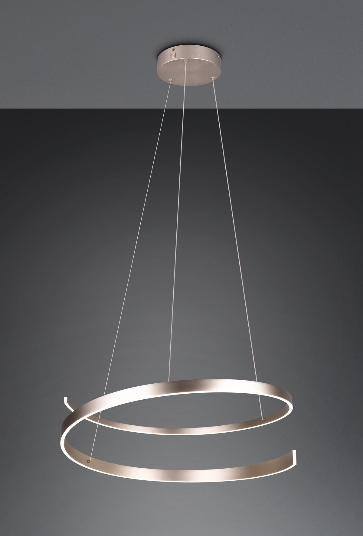INA Matt Nickel 75cm Tapered Ribbon Dim to Warm LED Pendant - ID 14982