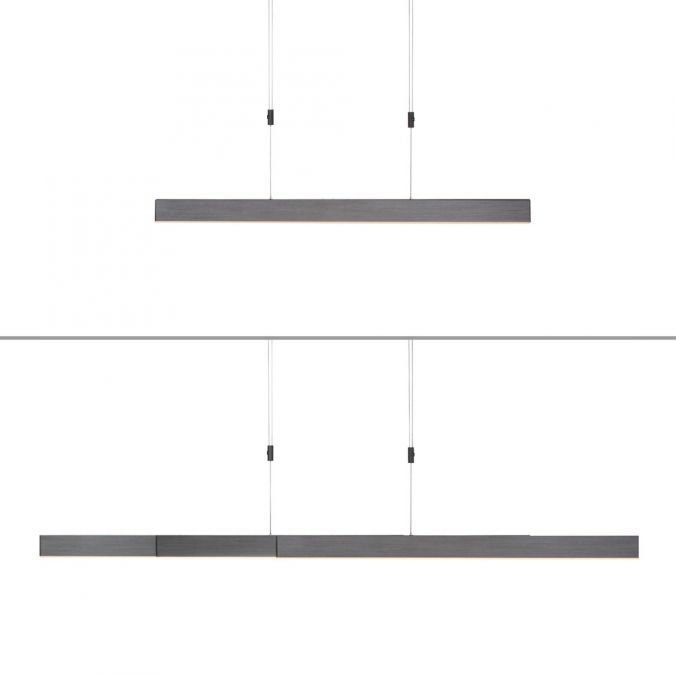 MOT Grey Anodised Remote Controlled Length Adjustable LED Ceiling Light - ID 13283