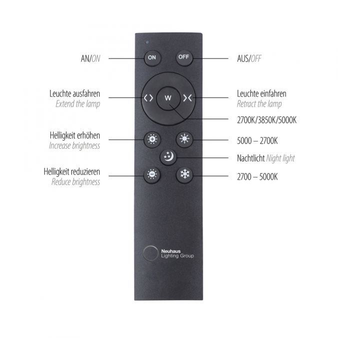 MOT Grey Anodised Remote Controlled Length Adjustable LED Ceiling Light - ID 13283