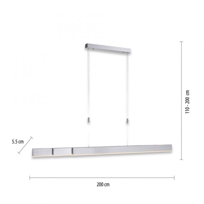 MOT Aluminium Remote Controlled Length Adjustable LED Ceiling Light - ID 13285