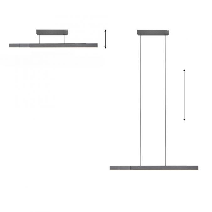 MOTRIS Grey Anodised Remote Controlled Height & Length Adjustable LED Ceiling Light - ID 13247