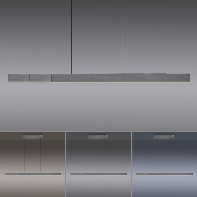 MOTRIS Grey Anodised Remote Controlled Height & Length Adjustable LED Ceiling Light - ID 13247