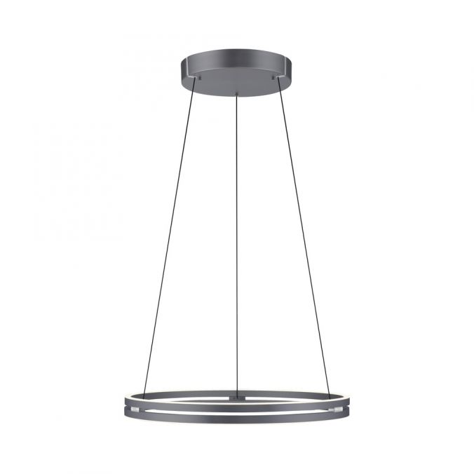 ELO Remote Controlled 70cm Height Adjustable Ring Pendant in Grey - ID 13931