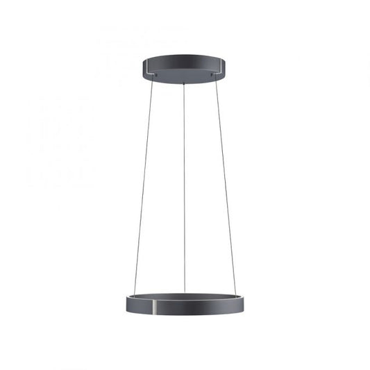 Eclip 50cm Satin Dark Grey Height Adjustable LED Up+Downlight Ring Pendant - ID 13933