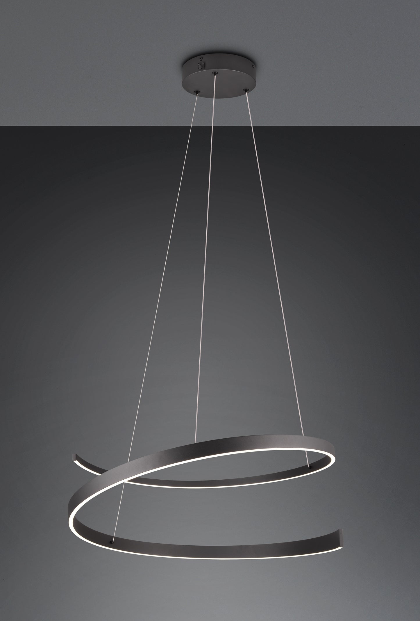INA Matt Black 75cm Tapered Ribbon Dim to Warm LED Pendant - ID 14987