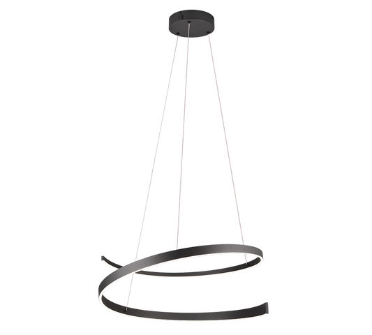 INA Matt Black 75cm Tapered Ribbon Dim to Warm LED Pendant - ID 14987