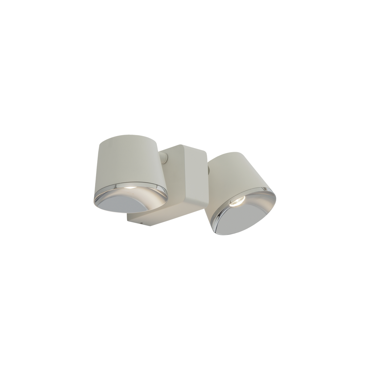 Halkin Modern Double LED Spotlight In White With Silver Facia - ID 12320