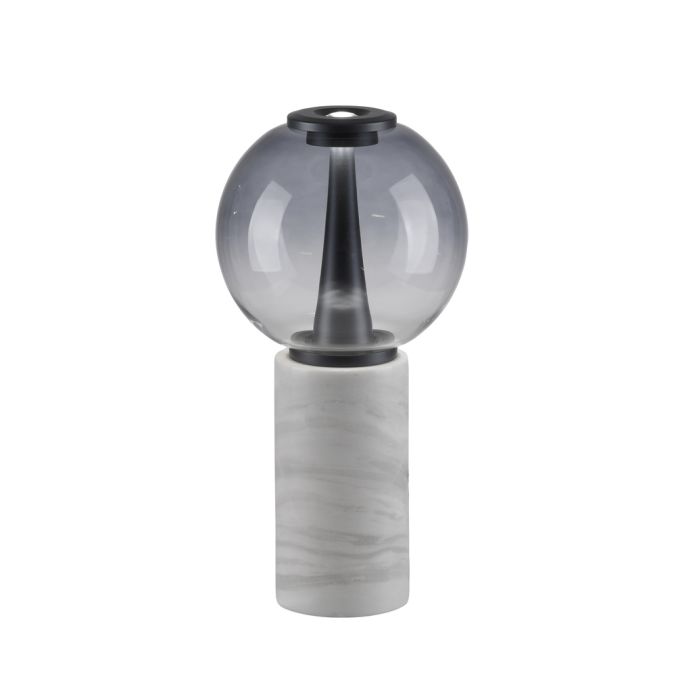 Touch Dim Table Lamp in Grey with Smoked Glass and Mable Base - ID 15170