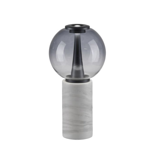 Touch Dim Table Lamp in Grey with Smoked Glass and Mable Base - ID 15170