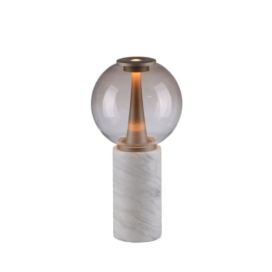 Touch Dim Table Lamp in Bronze with Amber Glass and Mable Base - ID 15169
